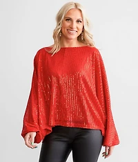 Sequin Mesh Dolman Top