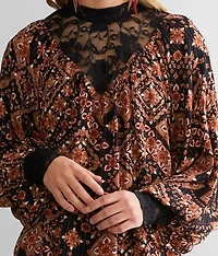 Printed Lace Top