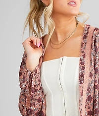 Floral Print Kimono