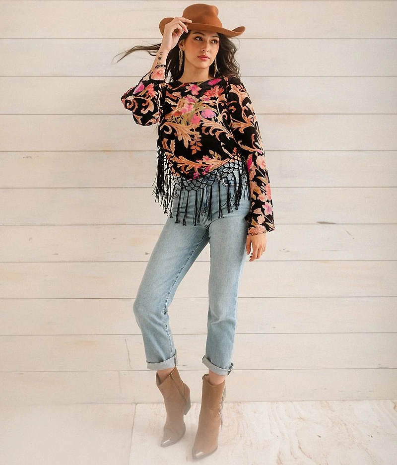 Velvet Fringe Top