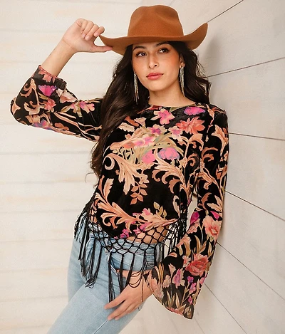 Velvet Fringe Top