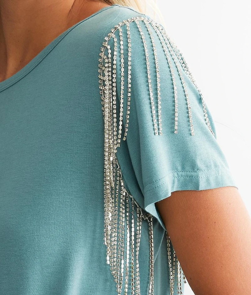Rhinestone Fringe T-Shirt