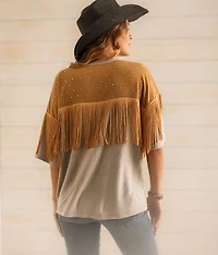 Rhinestone Fringe Top