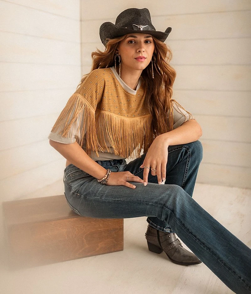 Rhinestone Fringe Top