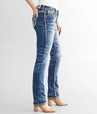 Fana Mid-Rise Straight Stretch Jean
