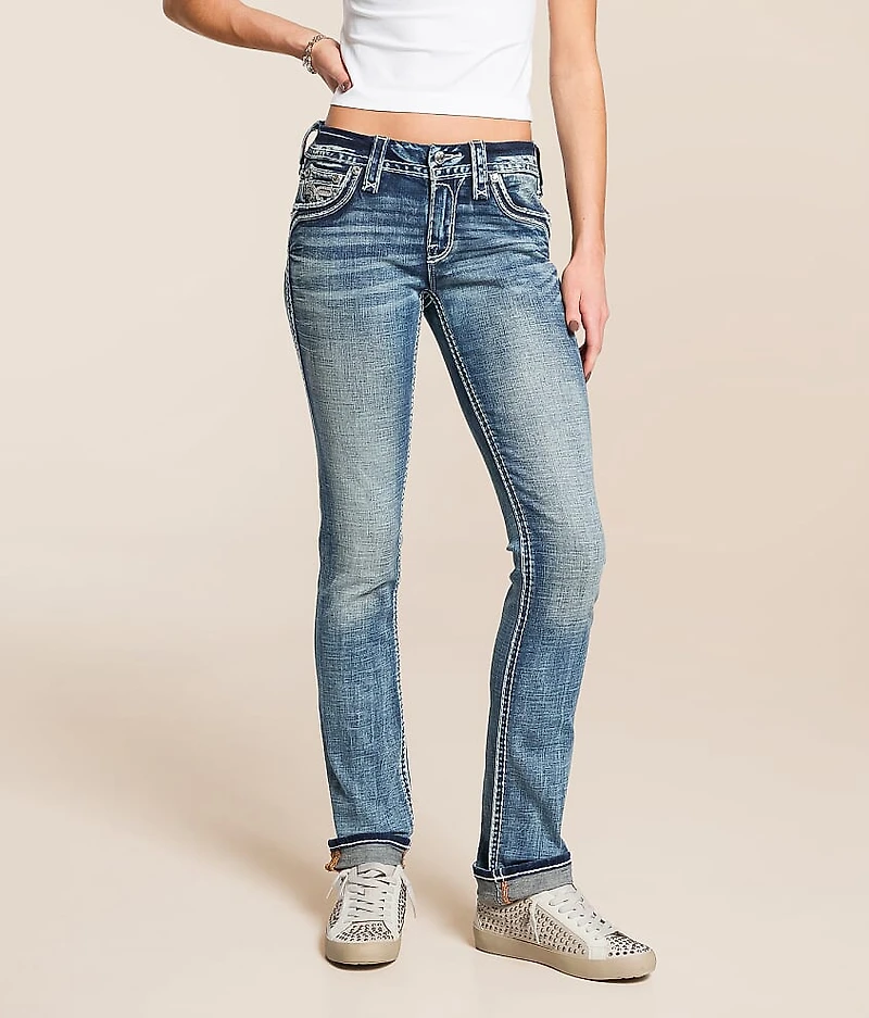 Alyvia Low Rise Straight Stretch Cuffed Jean