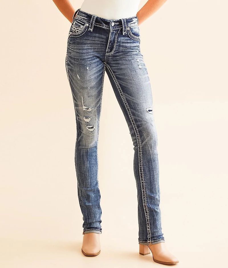 Alyvia Mid-Rise Straight Stretch Jean
