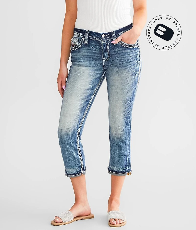 Nuri Easy Mid-Rise Cuffed Stretch Capri Jean