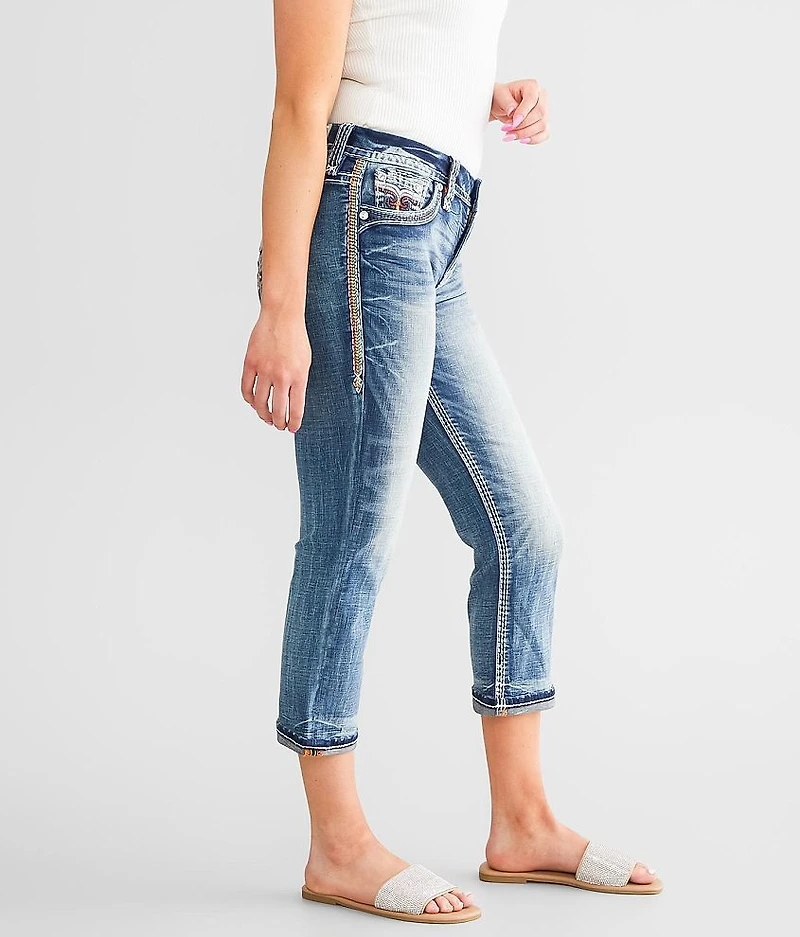 Nuri Easy Mid-Rise Cuffed Stretch Capri Jean