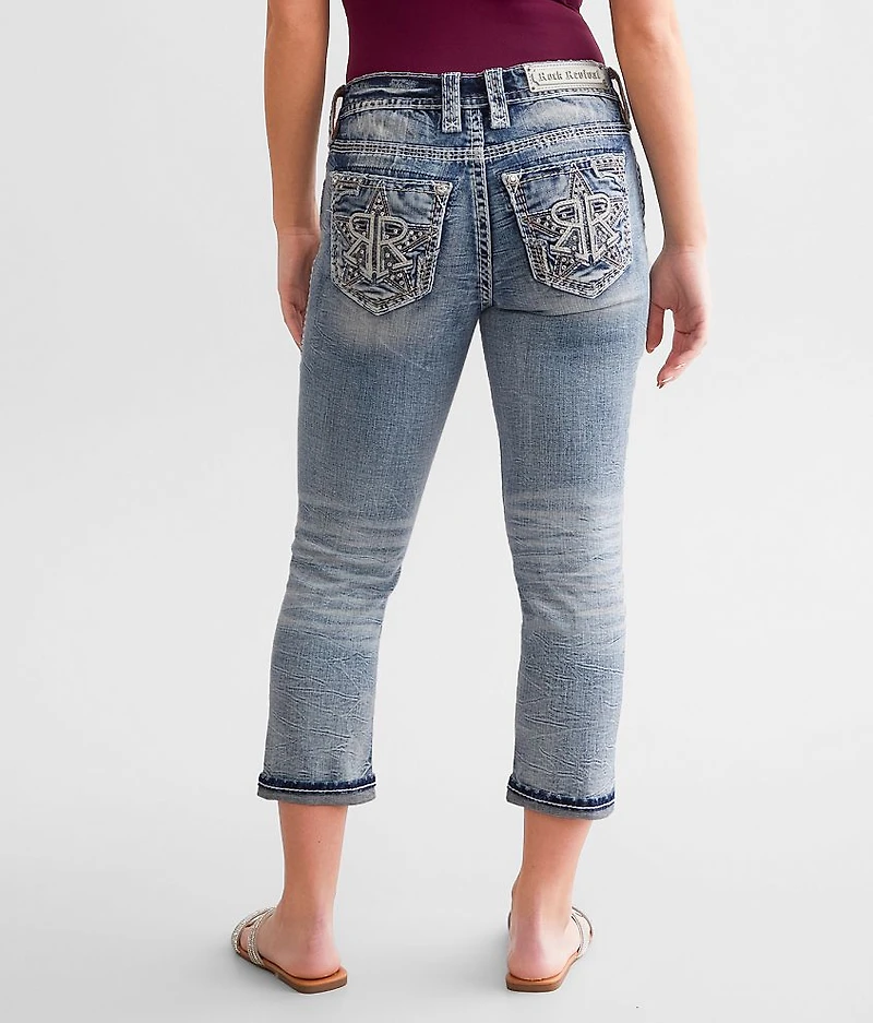 Sidonie Easy Mid-Rise Cuffed Stretch Capri Jean