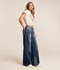Titania Low Slung Wide Leg Baggy Stretch Jean