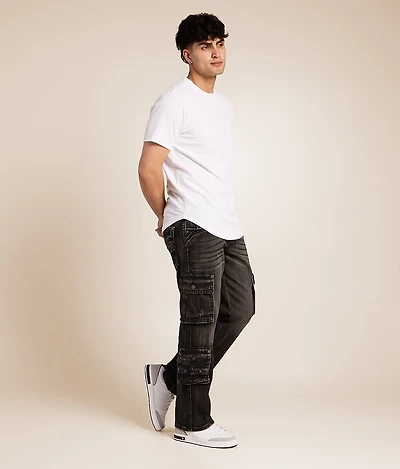 Keegan Relaxed Straight Cargo Stretch Jean