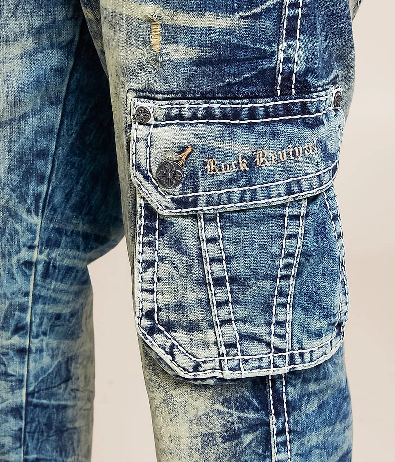 Nashan Relaxed Straight Cargo Stretch Jean