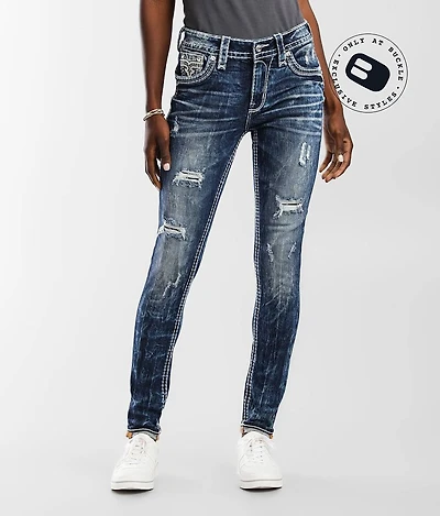 Ivory Mid-Rise Skinny Stretch Jean