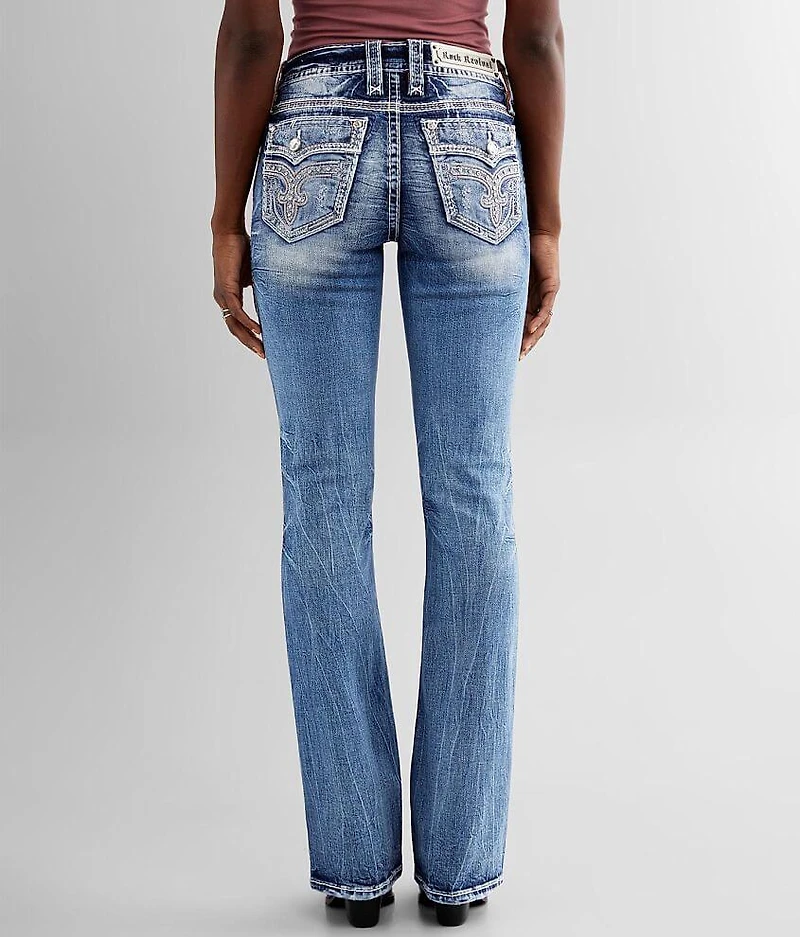 Beet Red Mid-Rise Boot Stretch Jean