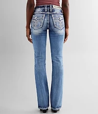 Beet Red Mid-Rise Boot Stretch Jean