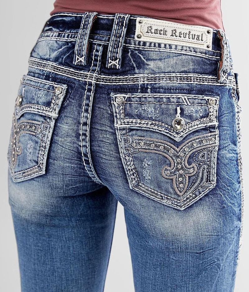 Beet Red Mid-Rise Boot Stretch Jean