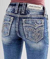 Beet Red Mid-Rise Boot Stretch Jean