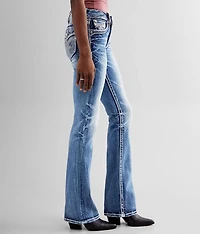 Beet Red Mid-Rise Boot Stretch Jean