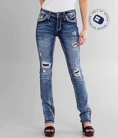 Vitual Pink Mid-Rise Straight Jean
