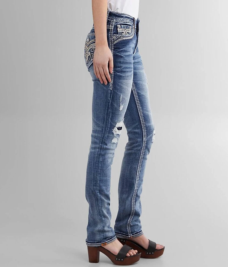 Vitual Pink Mid-Rise Straight Jean