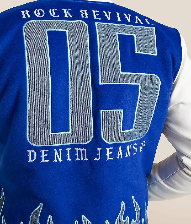 White & Blue Varsity Jacket