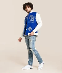 White & Blue Varsity Jacket