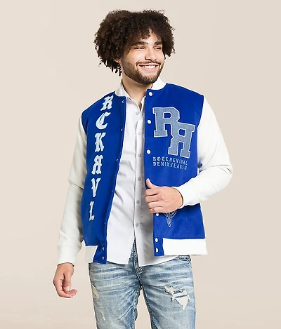 White & Blue Varsity Jacket