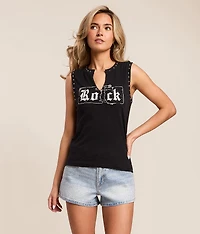 Studded Rock Muscle Tank Top