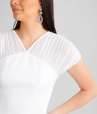 Ruched Mesh Top