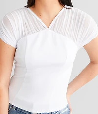 Ruched Mesh Top