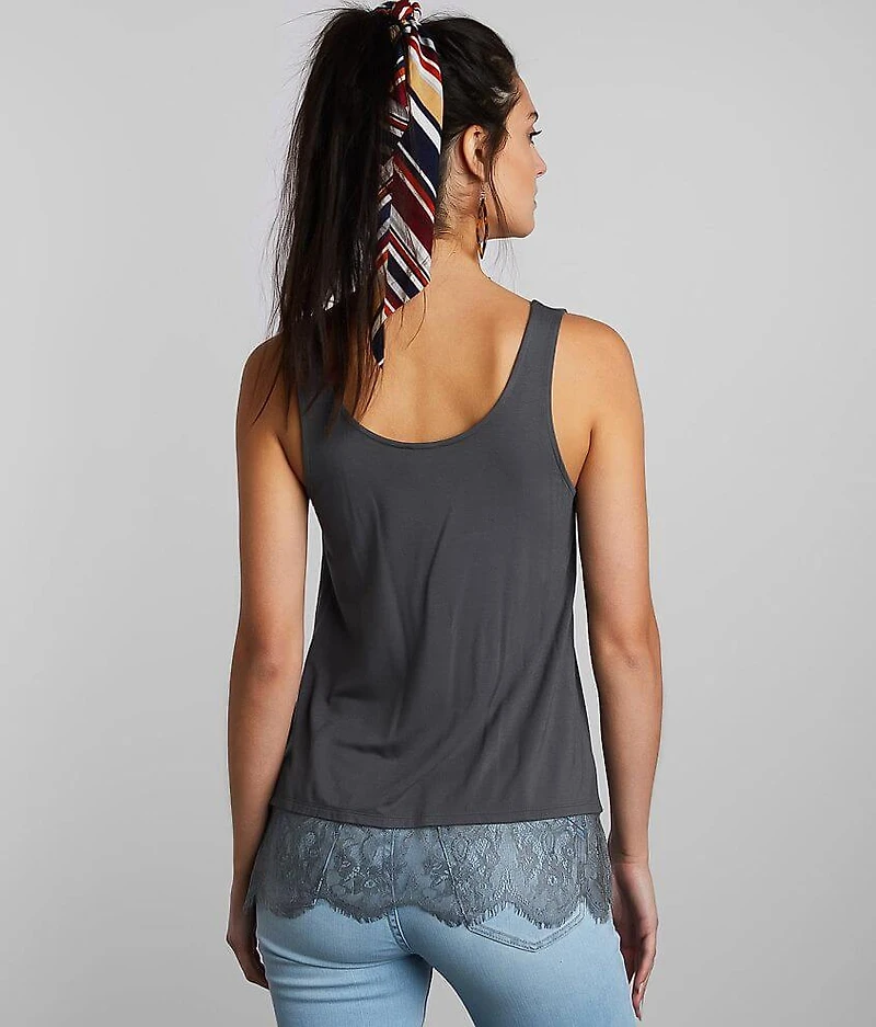 Eyelash Lace Trim Tank Top