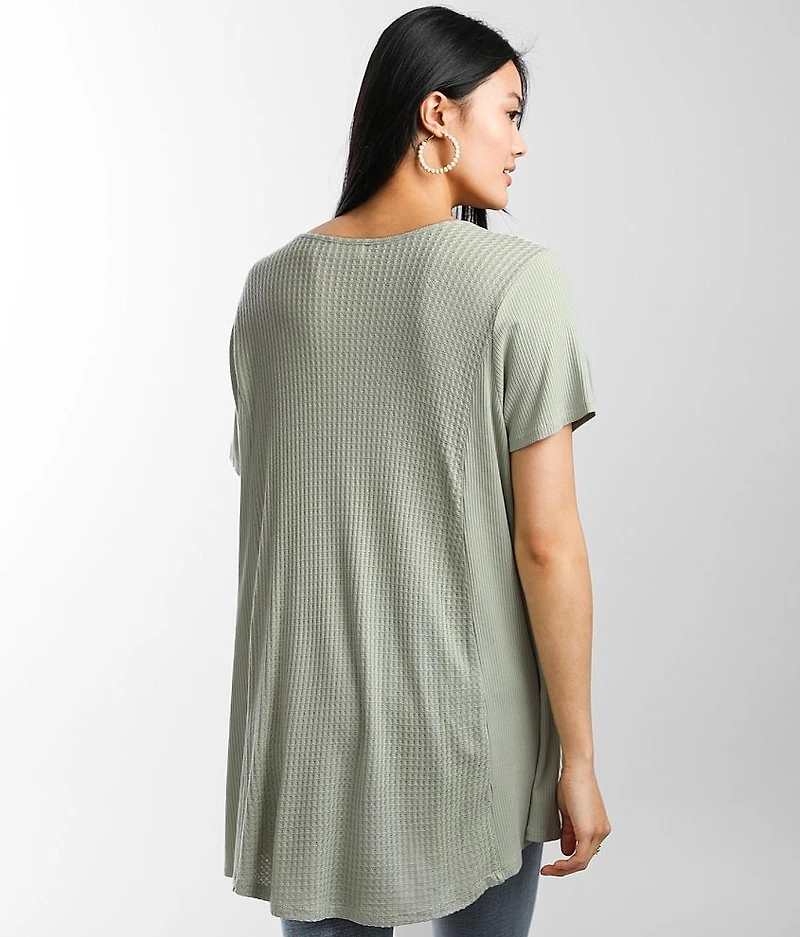 Waffle Knit Tunic Top