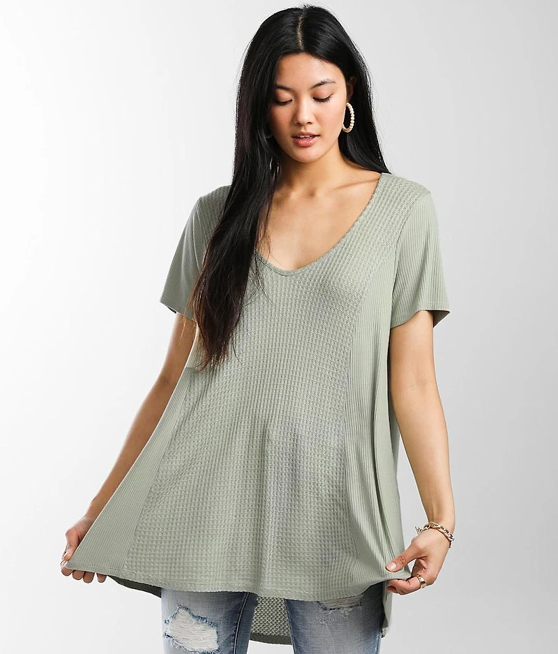 Waffle Knit Tunic Top