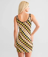 Maria Checkered Mini Sweater Dress