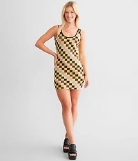 Maria Checkered Mini Sweater Dress