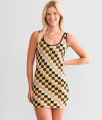 Maria Checkered Mini Sweater Dress