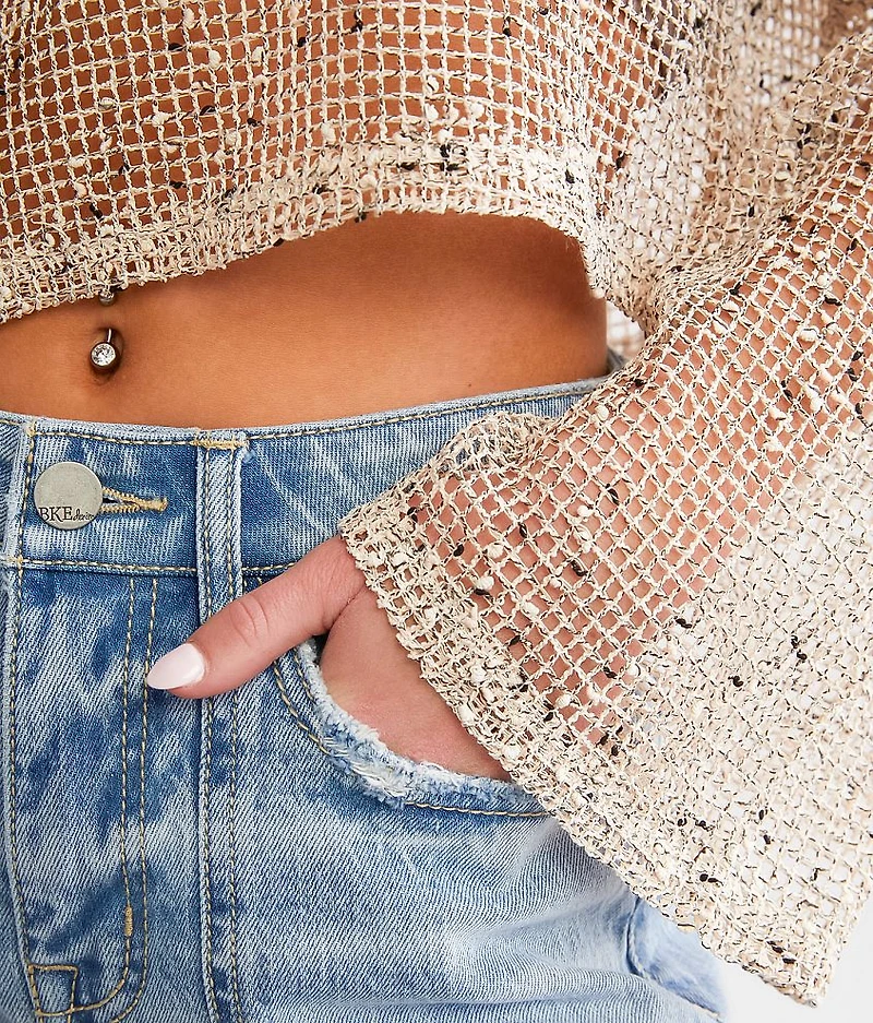 Mesh Cropped Sweater