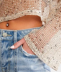 Mesh Cropped Sweater