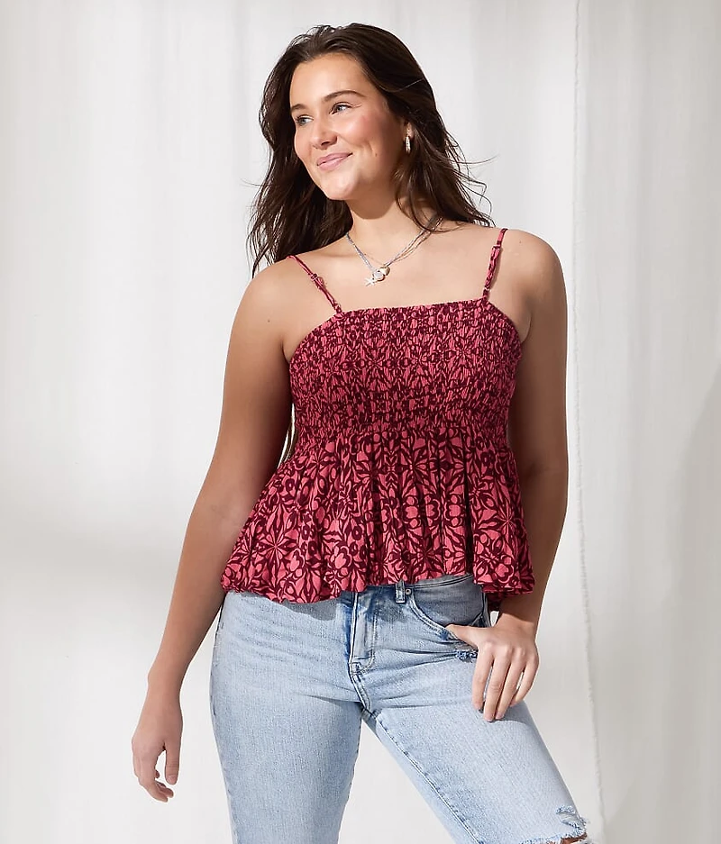 Floral Bubble Two Way Tank Top