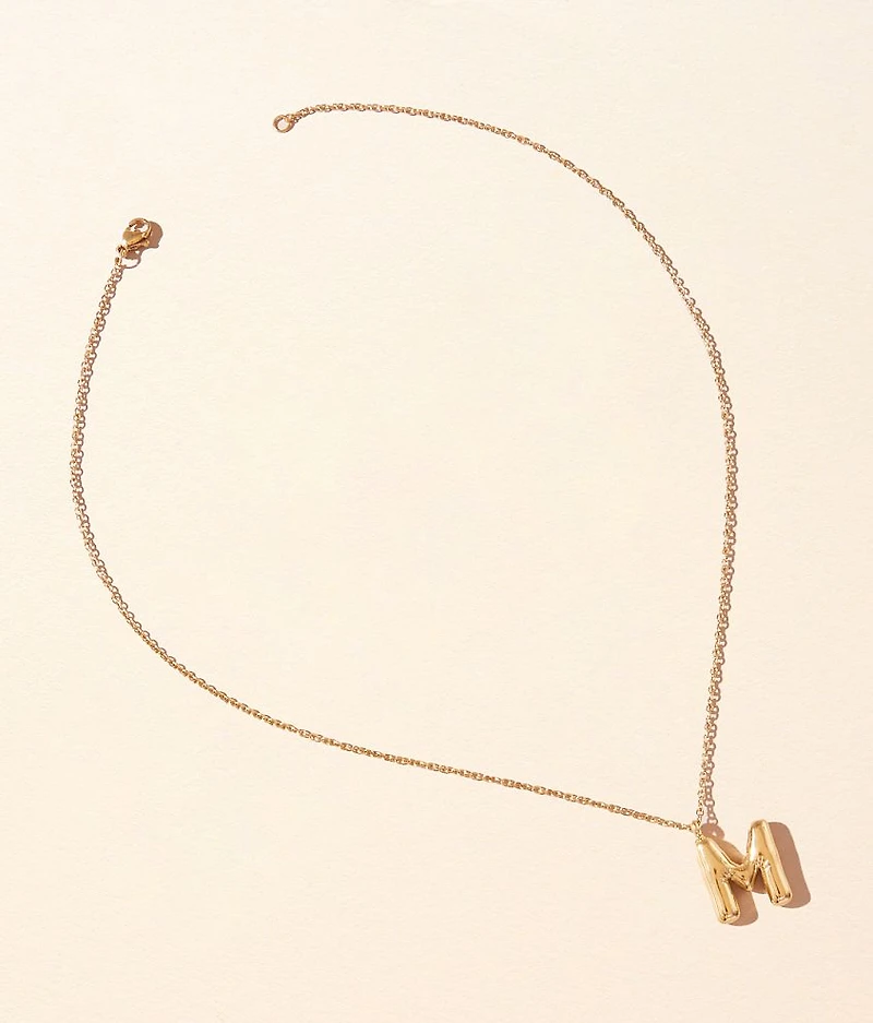 M Initial Necklace