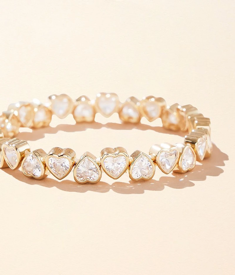 Bezel Heart Stretch Bracelet