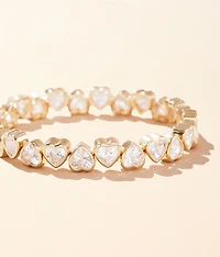 Bezel Heart Stretch Bracelet
