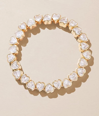 Bezel Heart Stretch Bracelet
