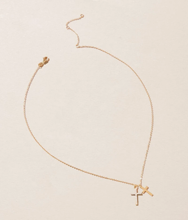 Double Cross Necklace