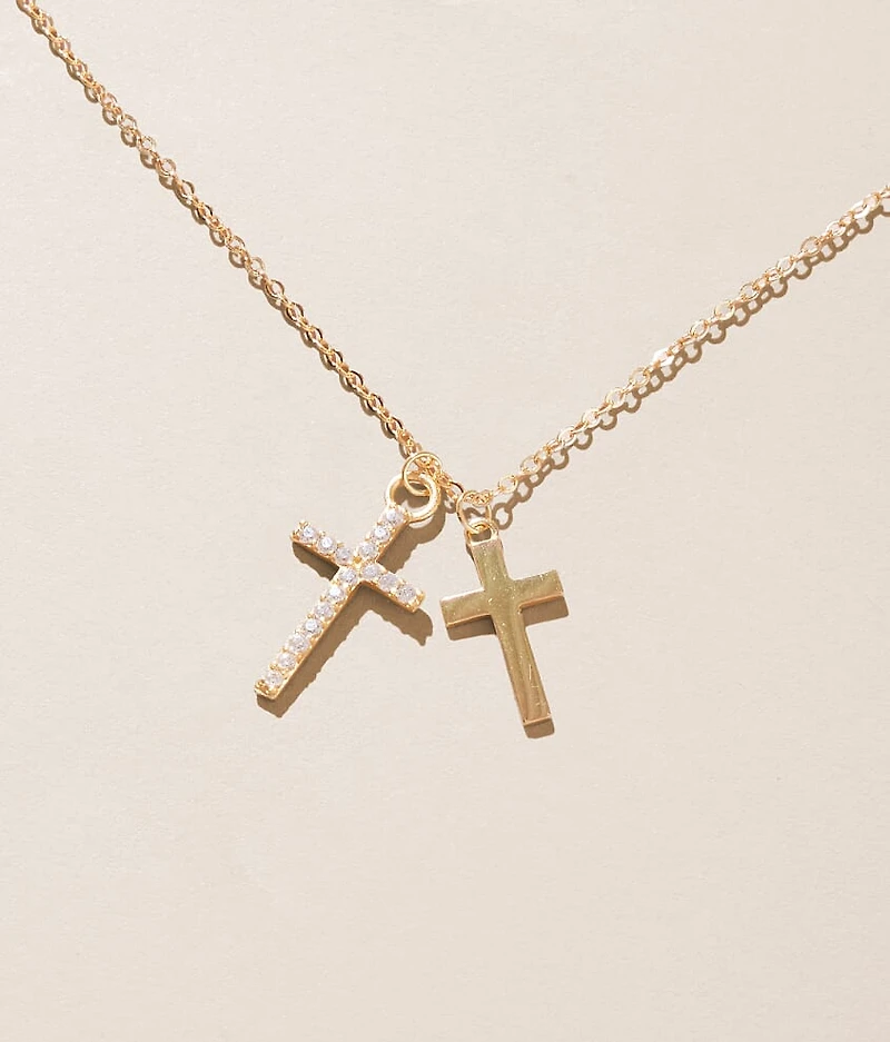 Double Cross Necklace