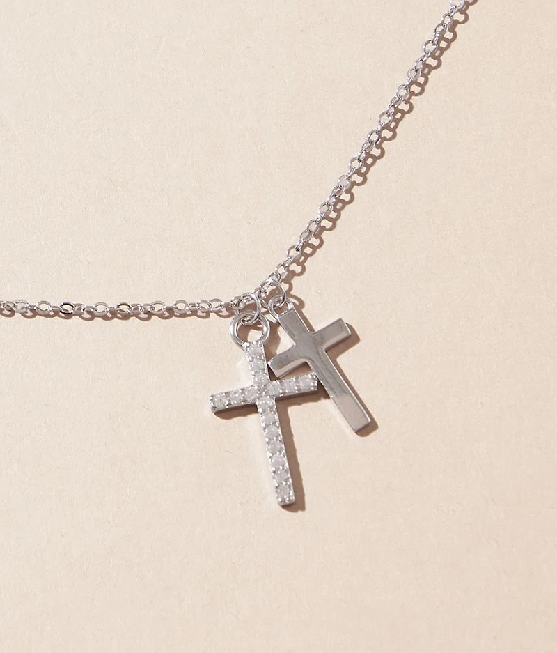 Double Cross Necklace