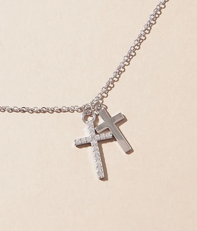Double Cross Necklace