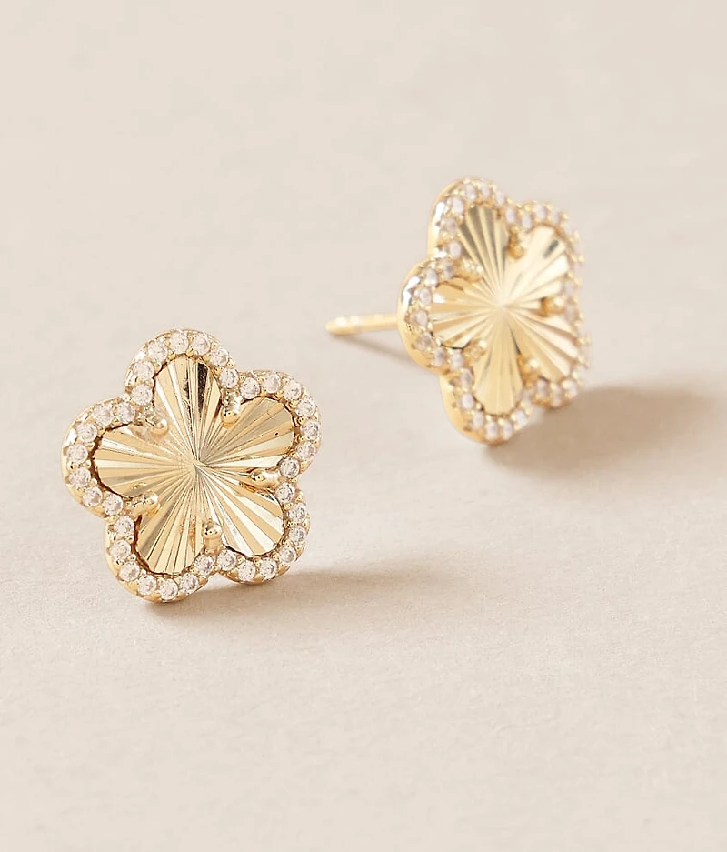 Adeline Pave Clover Earring
