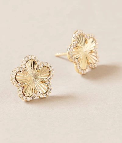 Adeline Pave Clover Earring
